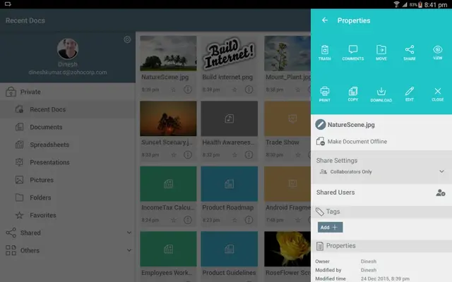 Zoho Docs android App screenshot 10