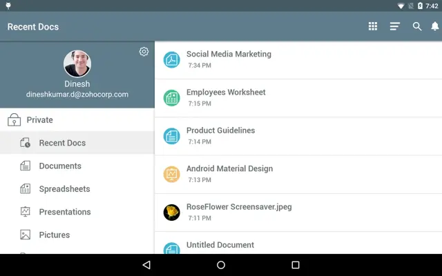 Zoho Docs android App screenshot 6